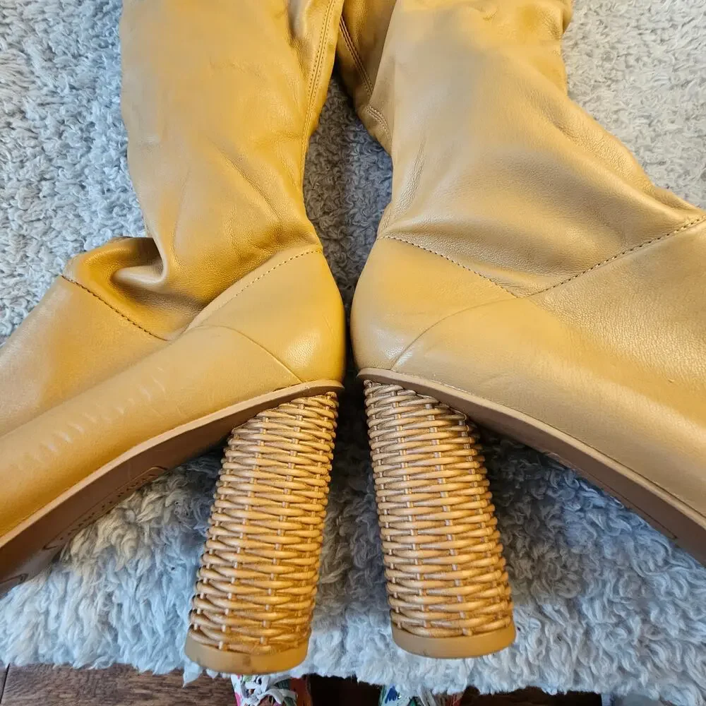 NEW Franco Sarto Women's Cindy Tall Wide Calf High‎ Shaft Boots 8.5 Camel Tan